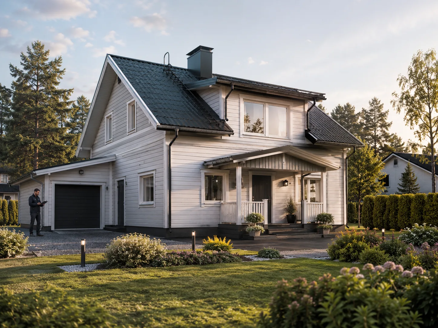 Kuntotarkastaja tarkastamassa kotia